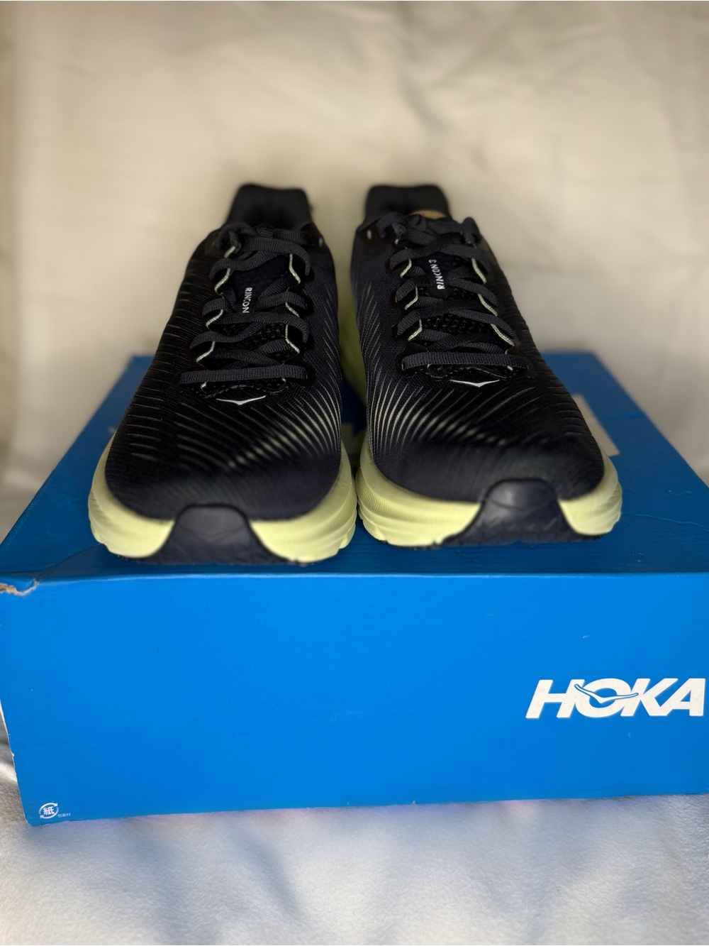 Hoka Men's Black and Lime Green Athletic Running Shoes - Picture 3 of 4